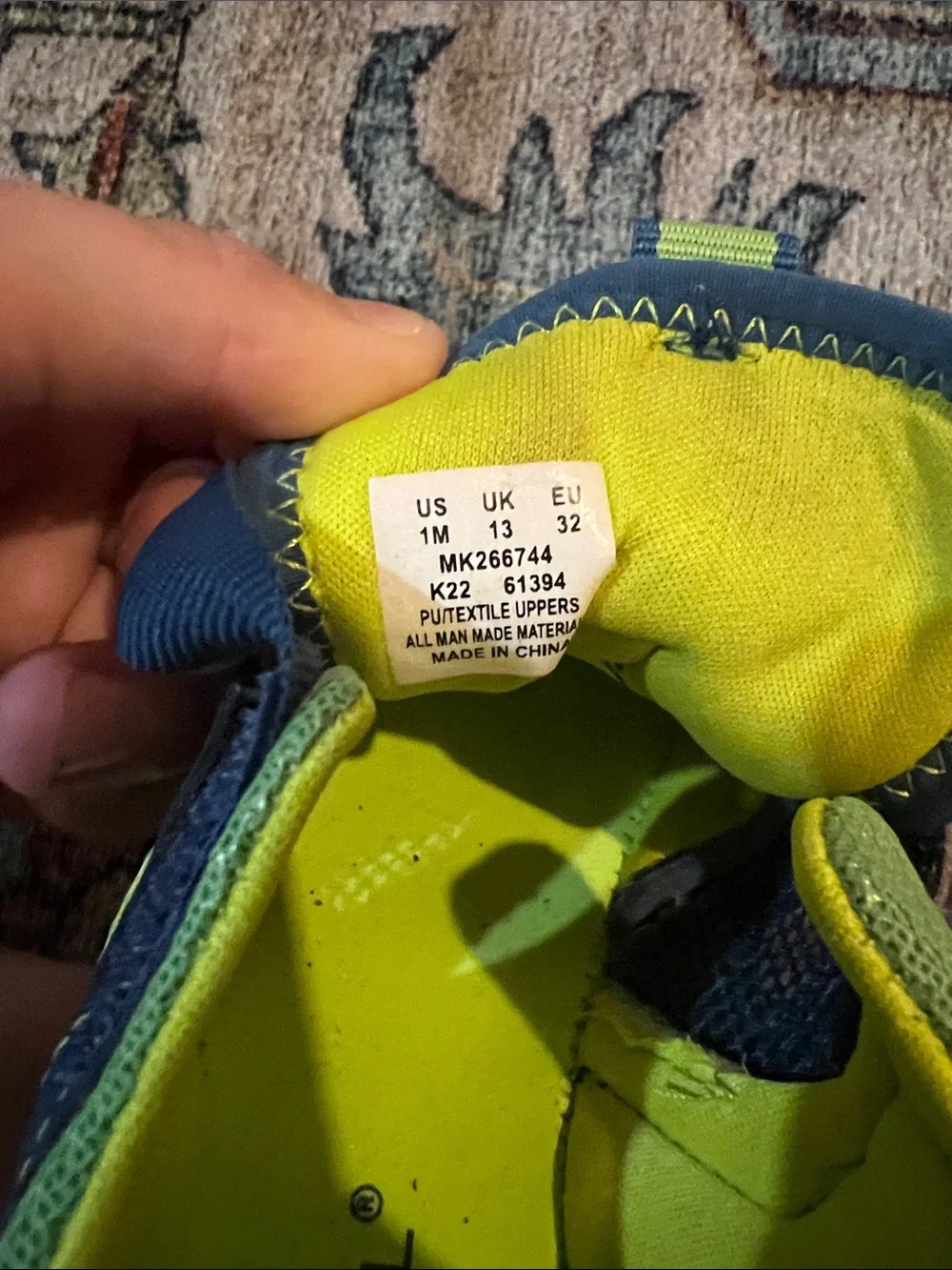 Merrell Kids Navy and Lime Green Water Shoes with Hook-and-Loop Strap